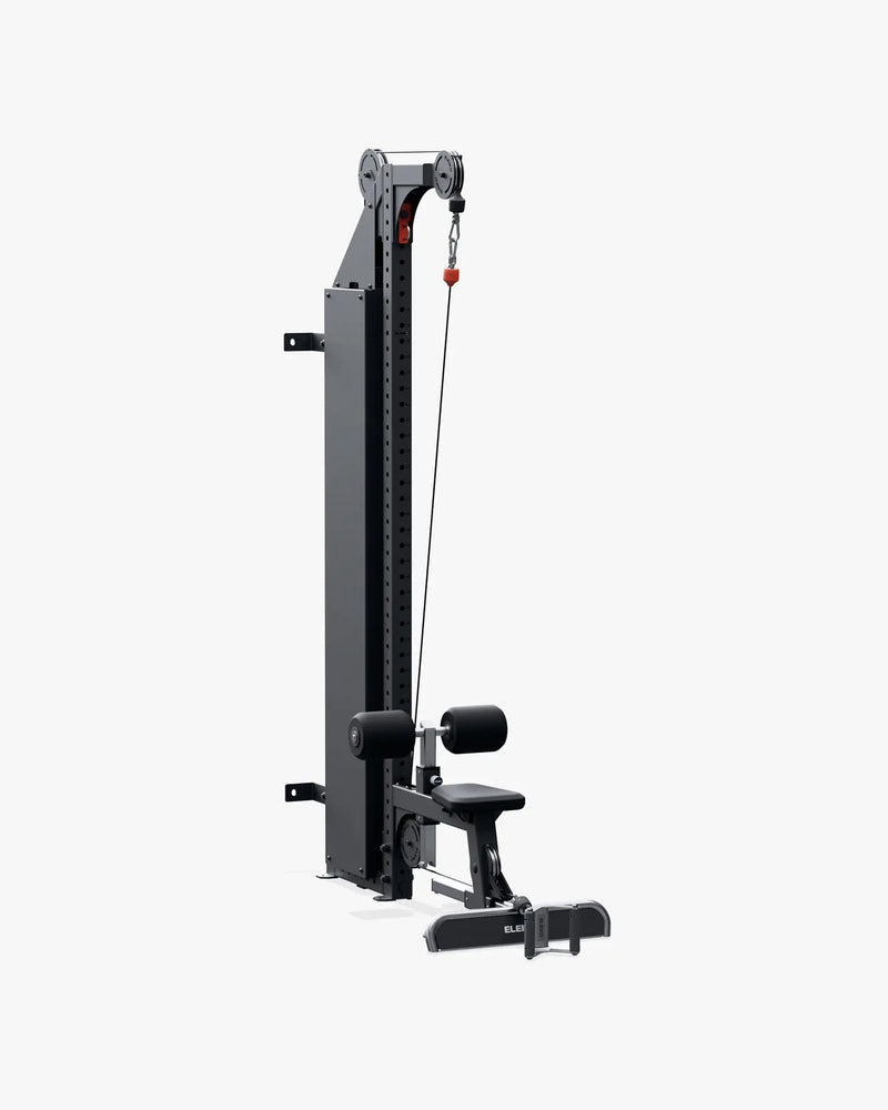ELEIKO ラットプルダウン＆ローロウ コンボ 壁面設置型 ブラックのローロウ設定 正面斜視