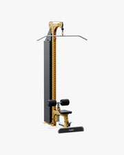 ELEIKO ラットプルダウン＆ローロウ コンボ マルチステーション型 シグナルイエローの正面斜視