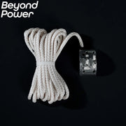 BEYOND POWER ケーブル交換用キット ホワイトの合成ケーブルとブラック金具を正面から捉えた構成、交換用ケーブル本体の全体形状を確認できるカット