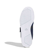 adidas パワーリフト 5 ダークブルー / シルバーメタリック / ルシッドレッドのアウトソール全体。グリップパターンと接地面の形状を確認可能