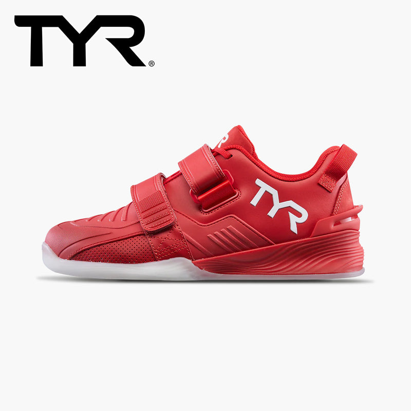 TYR L-2 リフター レッド サイドビュー 二本ストラップ構造とヒール形状