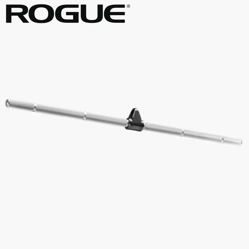 ROGUE 40インチ 多目的ストレートバー（アルミニウム） シルバーを正面から捉えた全体ビュー。軽量アルミ製バーとセンタースイベル構造を確認できるケーブルアタッチメント。