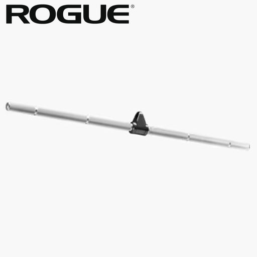 ROGUE 40インチ 多目的ストレートバー（アルミニウム） シルバーを正面から捉えた全体ビュー。軽量アルミ製バーとセンタースイベル構造を確認できるケーブルアタッチメント。