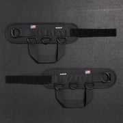 ROGUE アンクルカフケーブルアタッチメント ブラックの面ファスナーストラップを展開した状態を上から撮影。装着方法が分かる全体ビュー