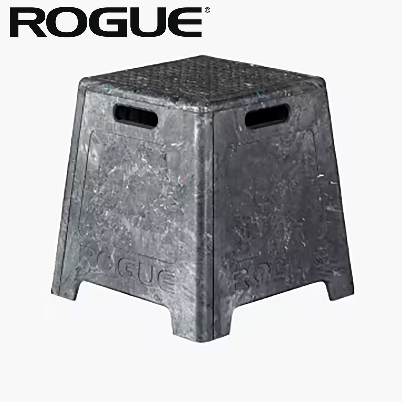 ROGUE レジン プライオボックス ブラック 上面と側面を斜め前方から捉えた全体構図、持ち手スリットと滑り止めトップ形状が分かる角度