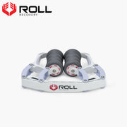 ROLL Recovery R8 アルパインホワイト 正面から全体を捉えた製品外観、対向するローラーと軽量フレームが分かるモビリティーツール
