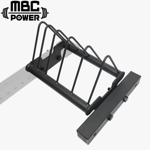 MBC ウィングプレートストレージ / ホリゾンタルプレートストレージ ブラック 正面視点で全体構造とプレート差込部を捉えたラックアクセサリー